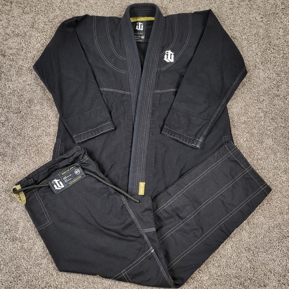 War Tribe Rival Jiu Jitsu Gi W2 Black Excellent BJJ Pearl Weave Ripstop Set